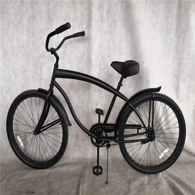 Normaler Pedal Schwarz Farbe Einzelgeschwindigkeit 26 Zoll Custom Mens Beach Cruiser Bike für Erwachsene Bruttogewicht 17kg