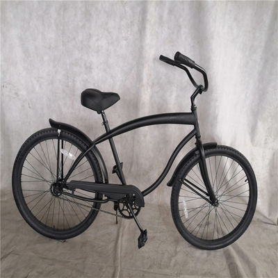 Normaler Pedal Schwarz Farbe Einzelgeschwindigkeit 26 Zoll Custom Mens Beach Cruiser Bike für Erwachsene Bruttogewicht 17kg