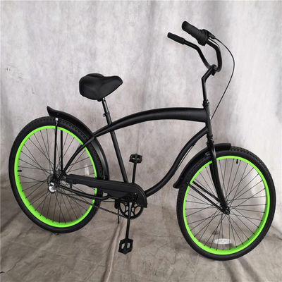 Normaler Pedal Schwarz Farbe Einzelgeschwindigkeit 26 Zoll Custom Mens Beach Cruiser Bike für Erwachsene Bruttogewicht 17kg