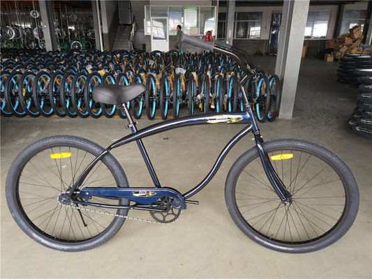 Normaler Pedal Schwarz Farbe Einzelgeschwindigkeit 26 Zoll Custom Mens Beach Cruiser Bike für Erwachsene Bruttogewicht 17kg