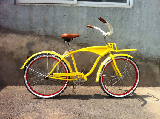 26 Zoll weiße Wand Custom Männer Beach Cruiser Bike mit Logo und Plastikpedal 15KG