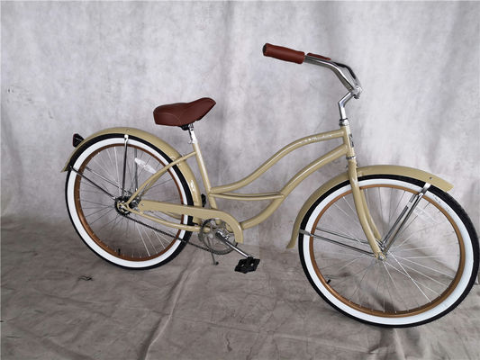 26 Zoll weiße Farbe Single Speed Vintage Beach Cruiser Bike für Frauen