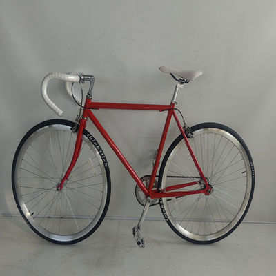 58cm Fixie Bikes mit roter Farbe Dickslick 700c Reifen und Stahlgabel 4130 Chrome Rahmen