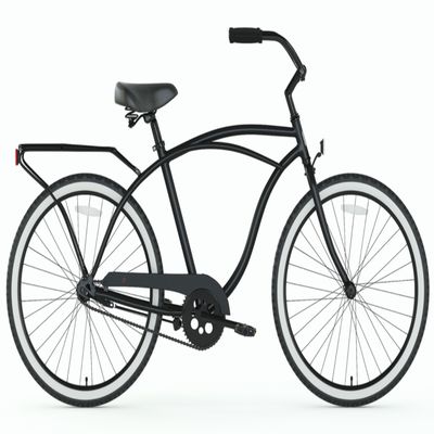 26 Stahl Matte Schwarz Männer-Einfachgeschwindigkeit Achterbahn Bremse Beach Cruiser Bike mit hinteren Träger