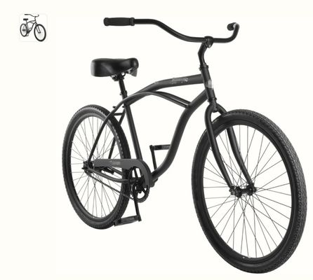 26 Stahl Matte Schwarz Männer-Einfachgeschwindigkeit Achterbahn Bremse Beach Cruiser Bike mit hinteren Träger