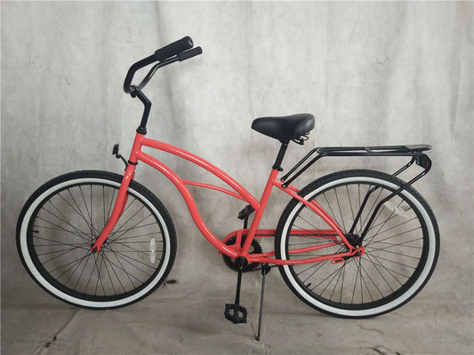 26 Stahl Matte Schwarz Männer-Einfachgeschwindigkeit Achterbahn Bremse Beach Cruiser Bike mit hinteren Träger
