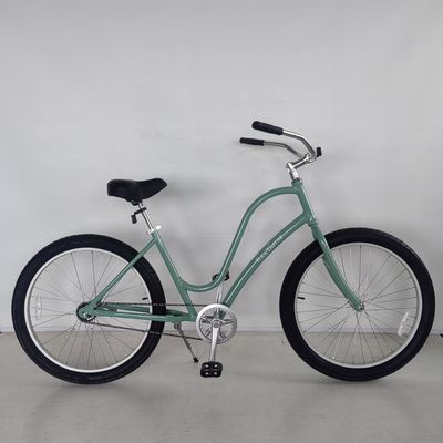 Minzgrün Damen Low Step Sport Hybrid Bike Frauen Einzelgeschwindigkeit Komfort Beach Cruiser Bike 26 Zoll