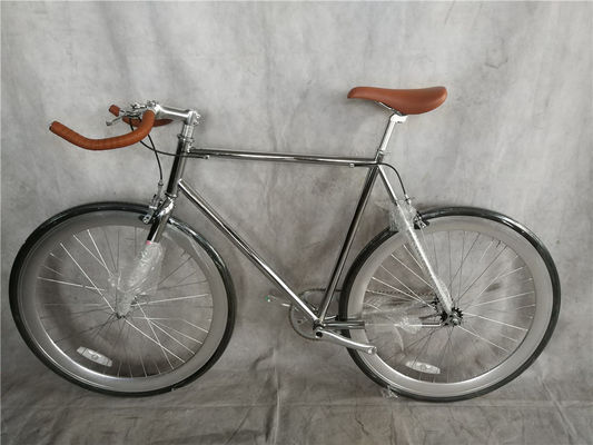 Classic 700Cx28C Vintage Chrom Festgetriebe Fahrrad 58cm Einzelgeschwindigkeit Fixie Fahrrad 13kg