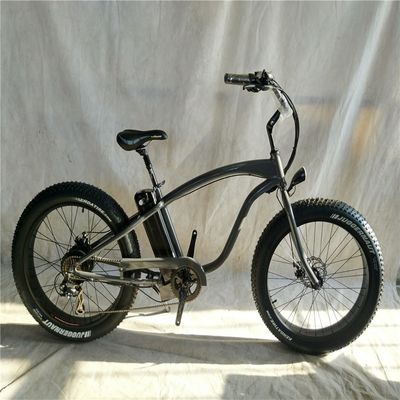 26*4.0 Zoll Fettreifen Elektro Beach Cruiser Fahrrad mit 17 Ah Lithiumbatterie
