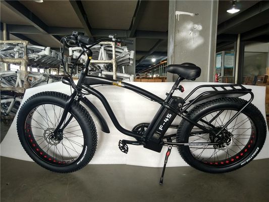 26*4.0 Zoll Fettreifen Elektro Beach Cruiser Fahrrad mit 17 Ah Lithiumbatterie