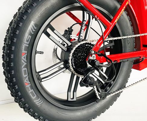 20-Zoll-Fettreifen-Ebike Am stärksten Rotfarbe Klappfahrrad Elektrofahrrad mit Legierstamm