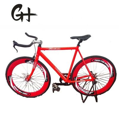 Aluminiumrahmen 700C OEM Flip-Flop Einzelgeschwindigkeit Rotes Fahrradlenker Fixie Gear Fahrrad
