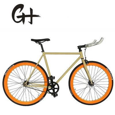 700C Hi-Ten Stahlrahmen Doppelwand 43MM Aluminium RIM Einzelgeschwindigkeitsstrecke Festgetriebe Fahrrad