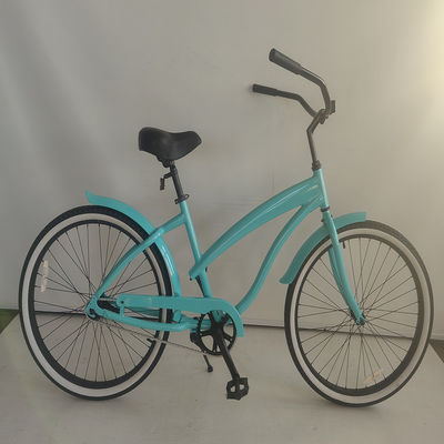 26&quot; Aluminiumrahmen Single Gear Hybrid Frauen Beach Cruiser Bike 2024 Nicht hinteren Dämpfer