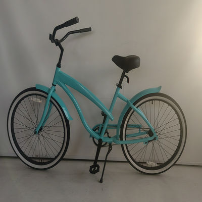26&quot; Aluminiumrahmen Single Gear Hybrid Frauen Beach Cruiser Bike 2024 Nicht hinteren Dämpfer