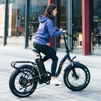 1000W Motor 48V 14AH Schritt durch Elektro Dame Frauen Klappfett Schneedeckel Fahrrad 20 Zoll