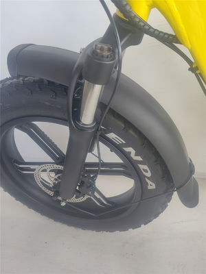 750W 48V E Fahrrad 20 Zoll Gelb Fettreifen Elektrofahrrad für 31-60 km Reichweite pro Leistung