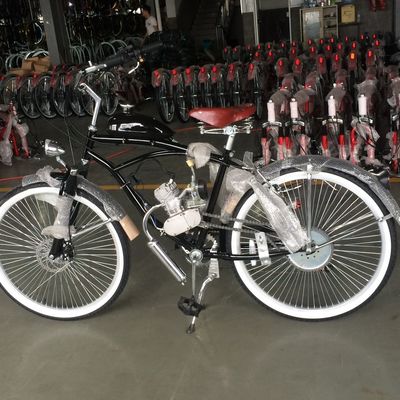 26 Zoll Cruiser Motorrad Fahrrad mit 4 Takt Gasmotor Benzinmotor Kit V Bremse