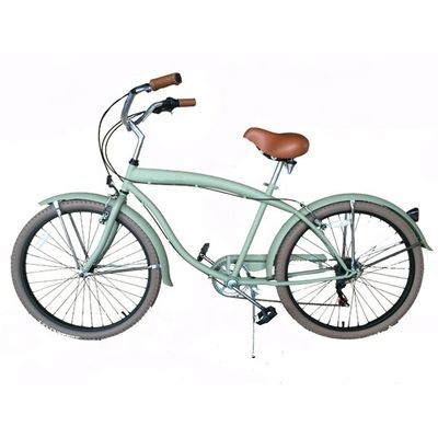 Doppel-V-Bremse 26&quot; 2,125 Weißes Wandreifen Hochstahlrahmen Shimano 7 Geschwindigkeit OEM Customized Erwachsene CE CPSC USA Markt Beach Cruiser Fahrrad