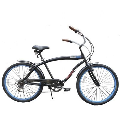 Doppel-V-Bremse 26&quot; 2,125 Weißes Wandreifen Hochstahlrahmen Shimano 7 Geschwindigkeit OEM Customized Erwachsene CE CPSC USA Markt Beach Cruiser Fahrrad