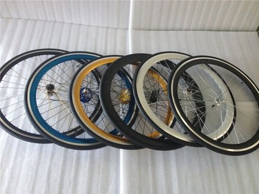 43mm Anodisierte Blaue Flip Flop Festgetriebe Straßenradrad mit bunten Speken