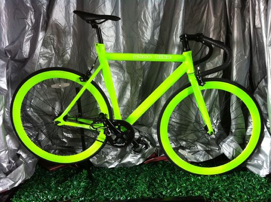 Farbe 700C Grün Single Speed Fixie Gear Bike mit Neon-Nächte Leuchten im Dunkeln Farbe