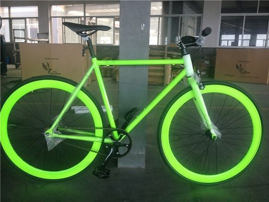 Farbe 700C Grün Single Speed Fixie Gear Bike mit Neon-Nächte Leuchten im Dunkeln Farbe