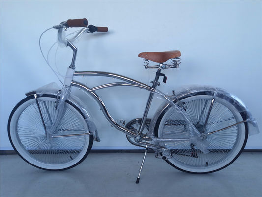26*2.125 Reifen Vintage Stil Erwachsener 26 Zoll Einzelgeschwindigkeit Retro Chrome Beach Cruiser Bike Fahrrad
