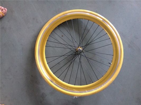 Customisiertes 700C Festgetriebe-Fahrrad-Rad-Set mit Pantone-Farbe und 32-40H Spoke-Loch
