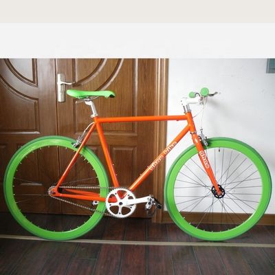 Dickslick Reifen 700C 45MM Aluminium Felge Einfachgeschwindigkeit Fixie Gear Fahrrad mit Stahlgabel