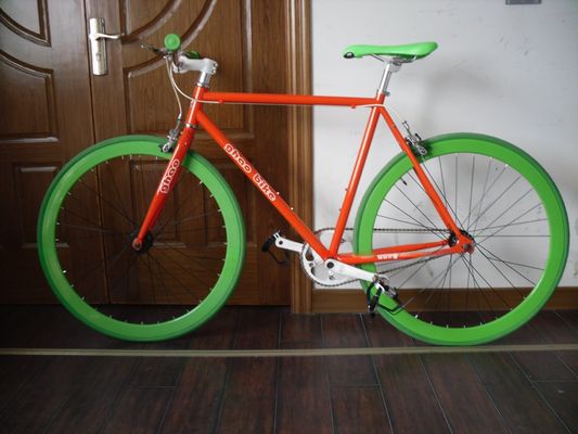 Dickslick Reifen 700C 45MM Aluminium Felge Einfachgeschwindigkeit Fixie Gear Fahrrad mit Stahlgabel