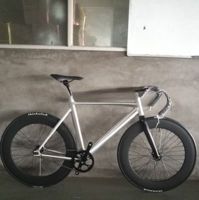 700C CE OEM 7005 Aluminiumlegierung Festgetriebe Einzelgeschwindigkeit Erwachsener 80MM Felge Carbon Fork Track Bike