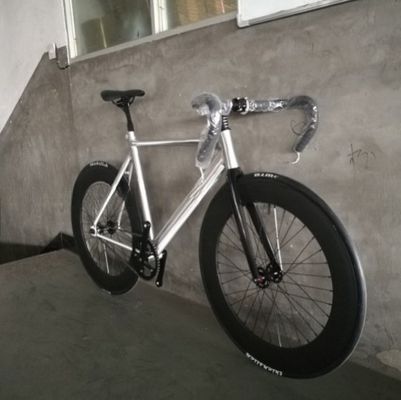 700C CE OEM 7005 Aluminiumlegierung Festgetriebe Einzelgeschwindigkeit Erwachsener 80MM Felge Carbon Fork Track Bike