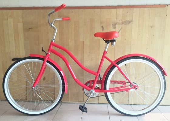 26&quot; Frauen Step Thru Beach Cruiser Bike mit Einzelschnellgetrieben und Aluminiumfelgen