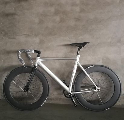 700C CE Leichtgewicht Aluminium 7075 Rahmen Kohlenstofffaser Gabel Einzelgeschwindigkeit Festgetriebe Fahrrad