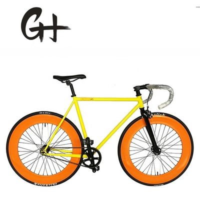 CE zugelassenes 700C 80MM Großfelg Farbenfrohes Einzelgeschwindigkeits-Fixed Gear Bike mit 1,6m Alloy Stamm