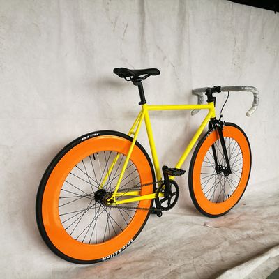 CE zugelassenes 700C 80MM Großfelg Farbenfrohes Einzelgeschwindigkeits-Fixed Gear Bike mit 1,6m Alloy Stamm