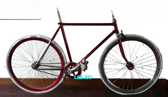 700C Lugged 4310 CR-MO Stahlrahmen Gabel Vintage Einzelgeschwindigkeit Festgetriebe Straßenrad