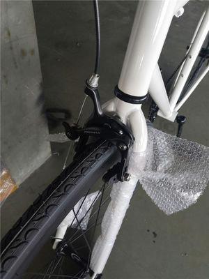 Glanz weißer Rahmen für Erwachsene 700C Einfahrrad Fahrrad mit Festgetriebe Fahrräder mit Achterbremse