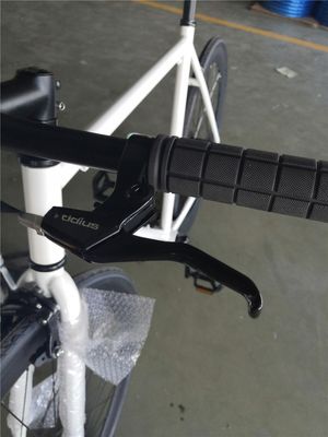Glanz weißer Rahmen für Erwachsene 700C Einfahrrad Fahrrad mit Festgetriebe Fahrräder mit Achterbremse