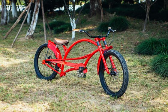 Aluminiumgabel 24&quot; 3,0 Reifen CE OEM Einzelgeschwindigkeit Chopper Cruiser Fahrrad mit Scheibenbremse