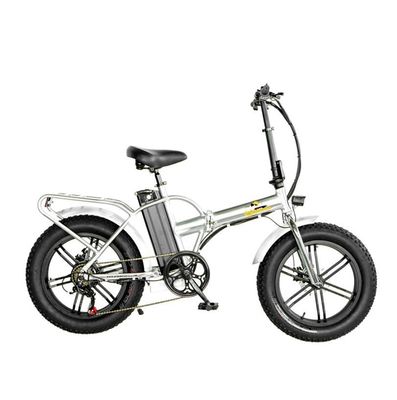 750W 1000W 48V Fettreifen 4,0 &quot;Faltbarer Silberrahmen 5 Speichen Elektro-Faltbauer Fahrrad 20 Zoll