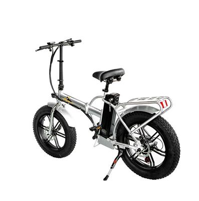 750W 1000W 48V Fettreifen 4,0 &quot;Faltbarer Silberrahmen 5 Speichen Elektro-Faltbauer Fahrrad 20 Zoll