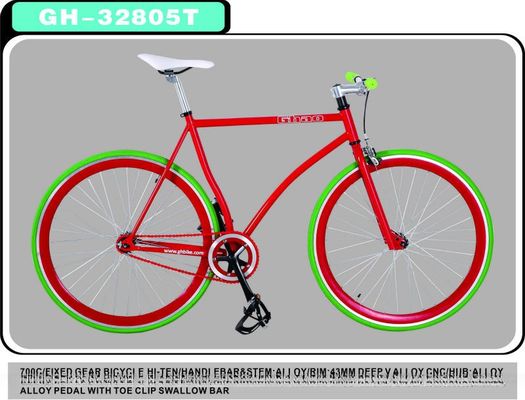 Erschwinglich RED MIX BULE Farbenfrohe Festgetriebe Fahrrad Fixie Fahrrad mit Stahlstamm 10kg