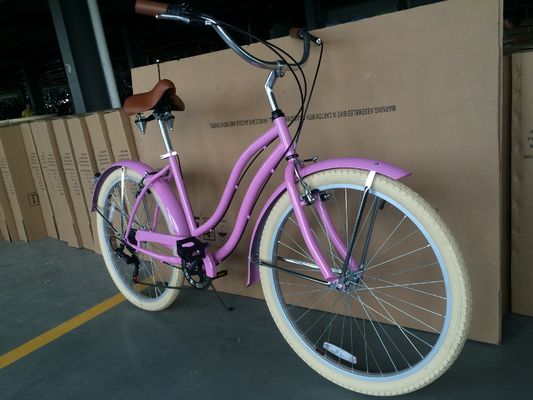 10 Stahlrahmen 26 Zoll Shimano 7 Geschwindigkeiten OEM Logo Erwachsene Frauen Lady Beach Cruiser Bike