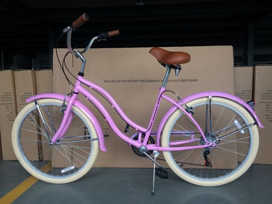 10 Stahlrahmen 26 Zoll Shimano 7 Geschwindigkeiten OEM Logo Erwachsene Frauen Lady Beach Cruiser Bike