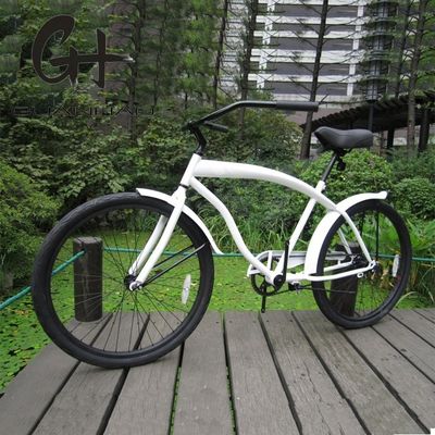 10 Stahlrahmen 26 &quot;Radgröße 3G OEM / ODM CE Männer Erwachsene Single Speed Beach Cruiser Bike