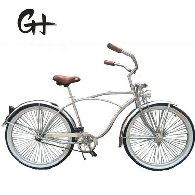1 Speed Alloy Stem CP Silberpolnische Farbgabel 26*2.125 26&quot; Beach Cruiser Bike für Männer