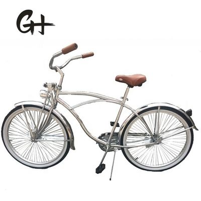 1 Speed Alloy Stem CP Silberpolnische Farbgabel 26*2.125 26&quot; Beach Cruiser Bike für Männer