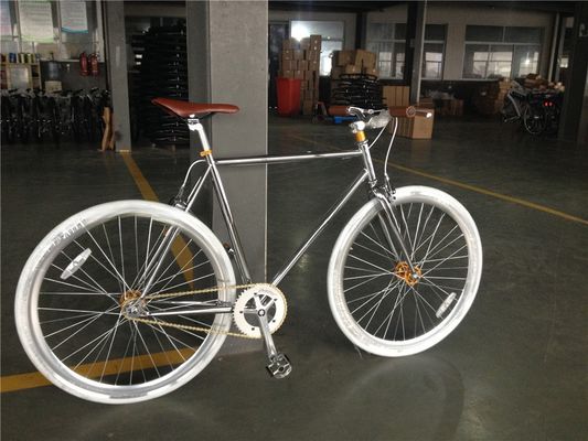 700C Single Speed Flip Flop Fixie Bike mit Festrahmen 11kg OEM Anpassung Chrome